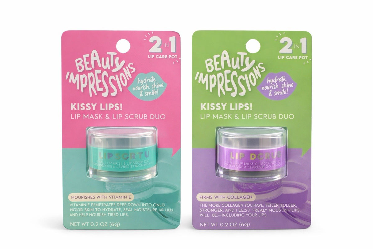 2-in-1 Lip Mask and Lip Scrub Set with Vitamin E - Hydrating Lip Care Duo