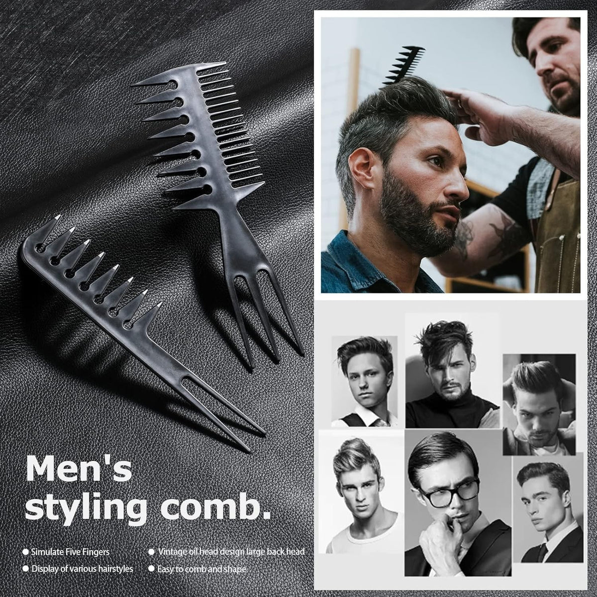 Professional 10-Piece Hair Comb Set for Styling & Volume