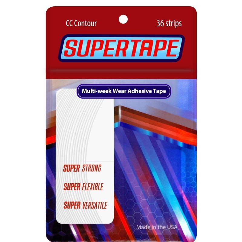Supertape 1" Curved CC-Shape Contour Strips 72-Pack - Wig Adhesive