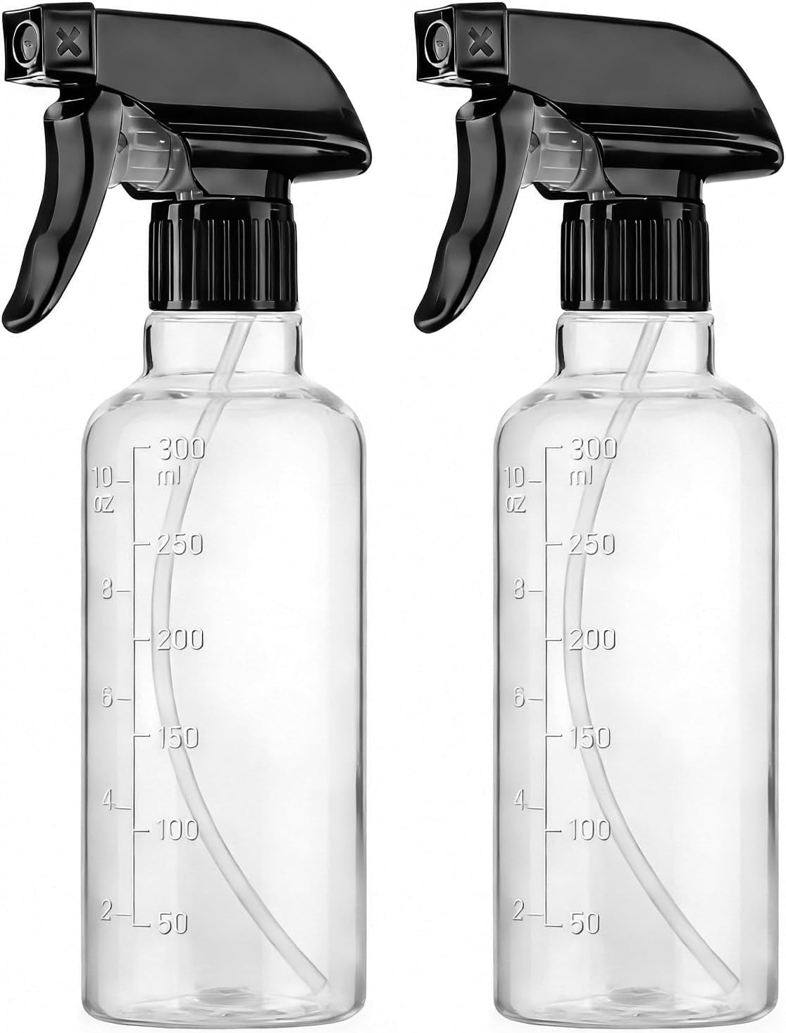 Plastic Spray Bottles 2 Pack 10 Oz Leakproof Fine Mist & Jet Nozzle