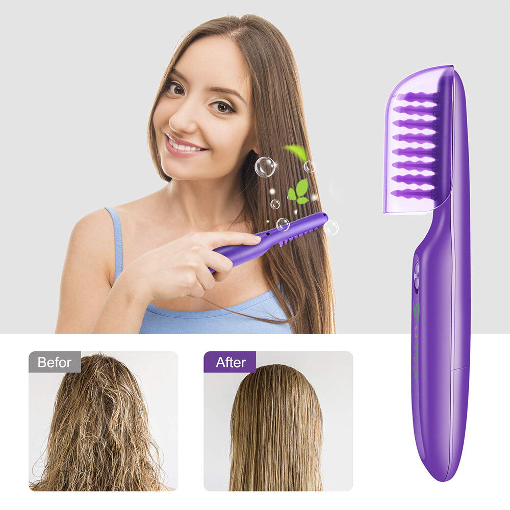 Electric Detangling Hair Brush Cover for Kids & Adults - Cordless, Wet & Dry Use