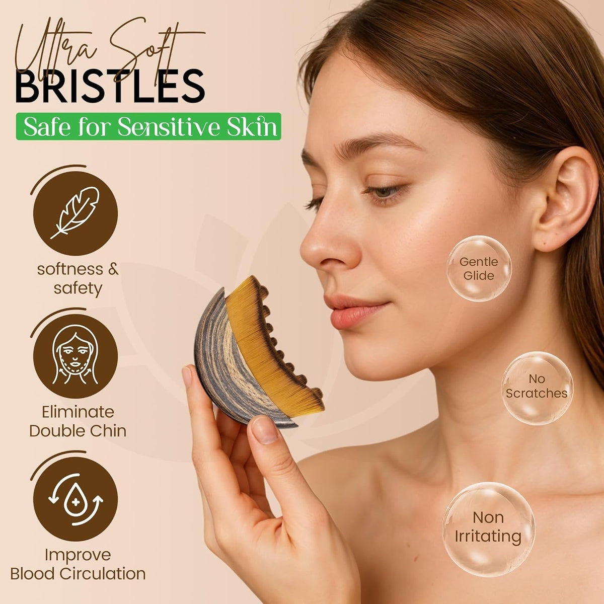 Manual Lymphatic Drainage Face Brush for Sculpting & Glowing Skin