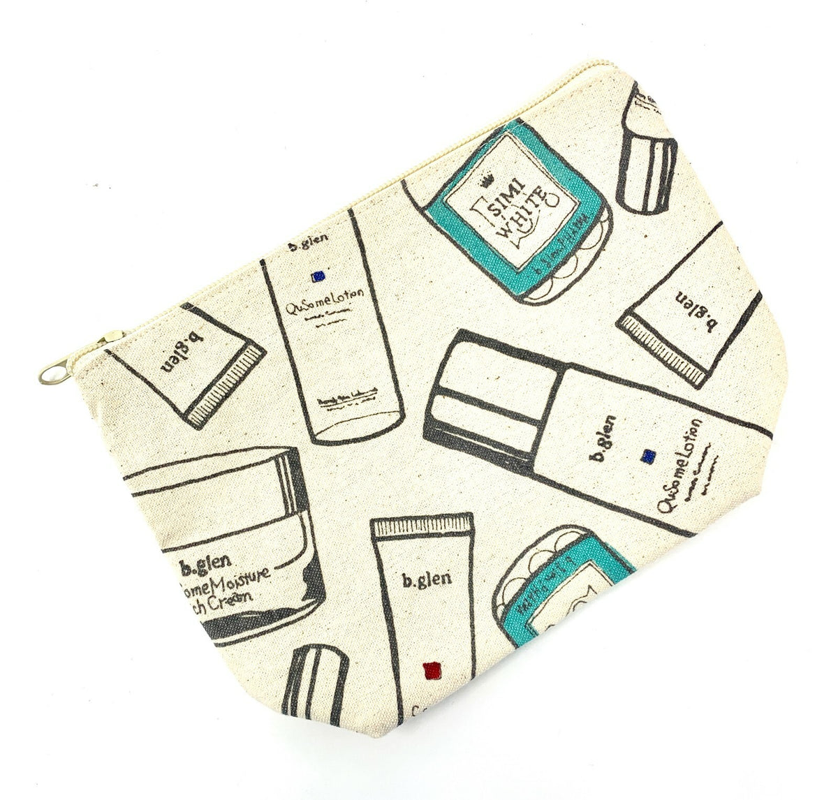 b.glen Canvas Cosmetic Bag - Travel Makeup & Toiletry Organizer 5.5 x 7.5 Inches