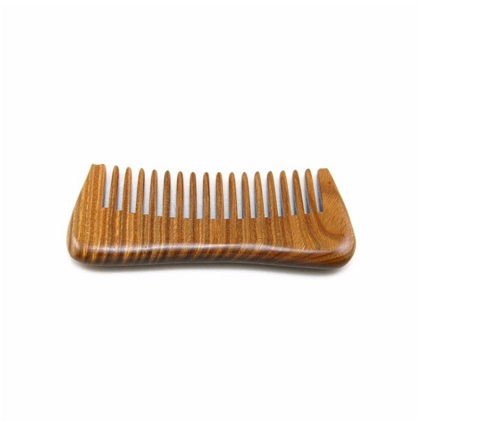Natural Wooden Pocket Comb for Hair and Beard - Anti-Static & Portable Grooming Tool
