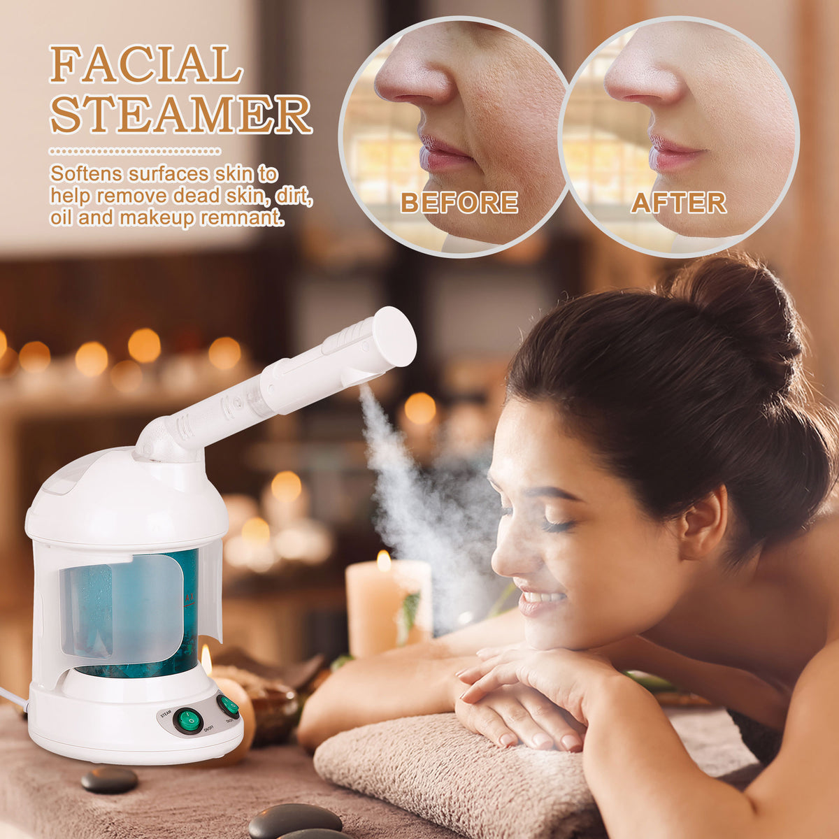 2-in-1 Hair & Facial Steamer with Bonnet Hood
