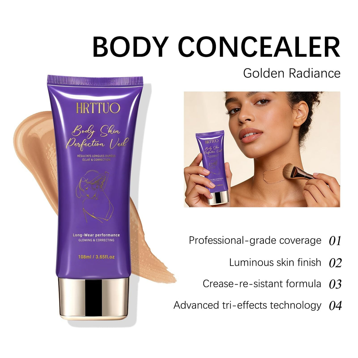 Waterproof Body Concealer for Tattoos & Scars - Full Coverage Makeup