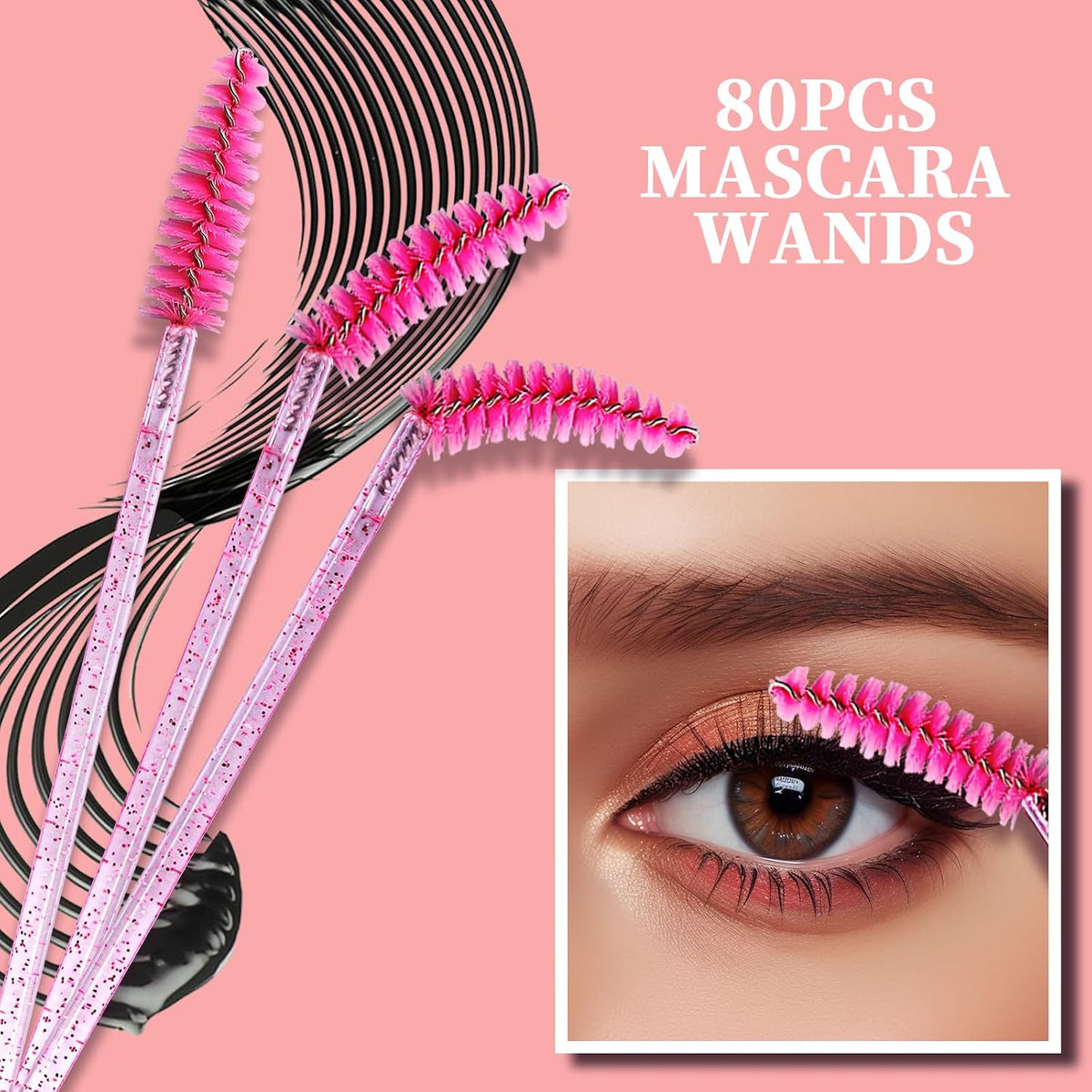 Disposable Makeup Applicators Kit with Mascara Wands Lip & Eyeshadow Brushes