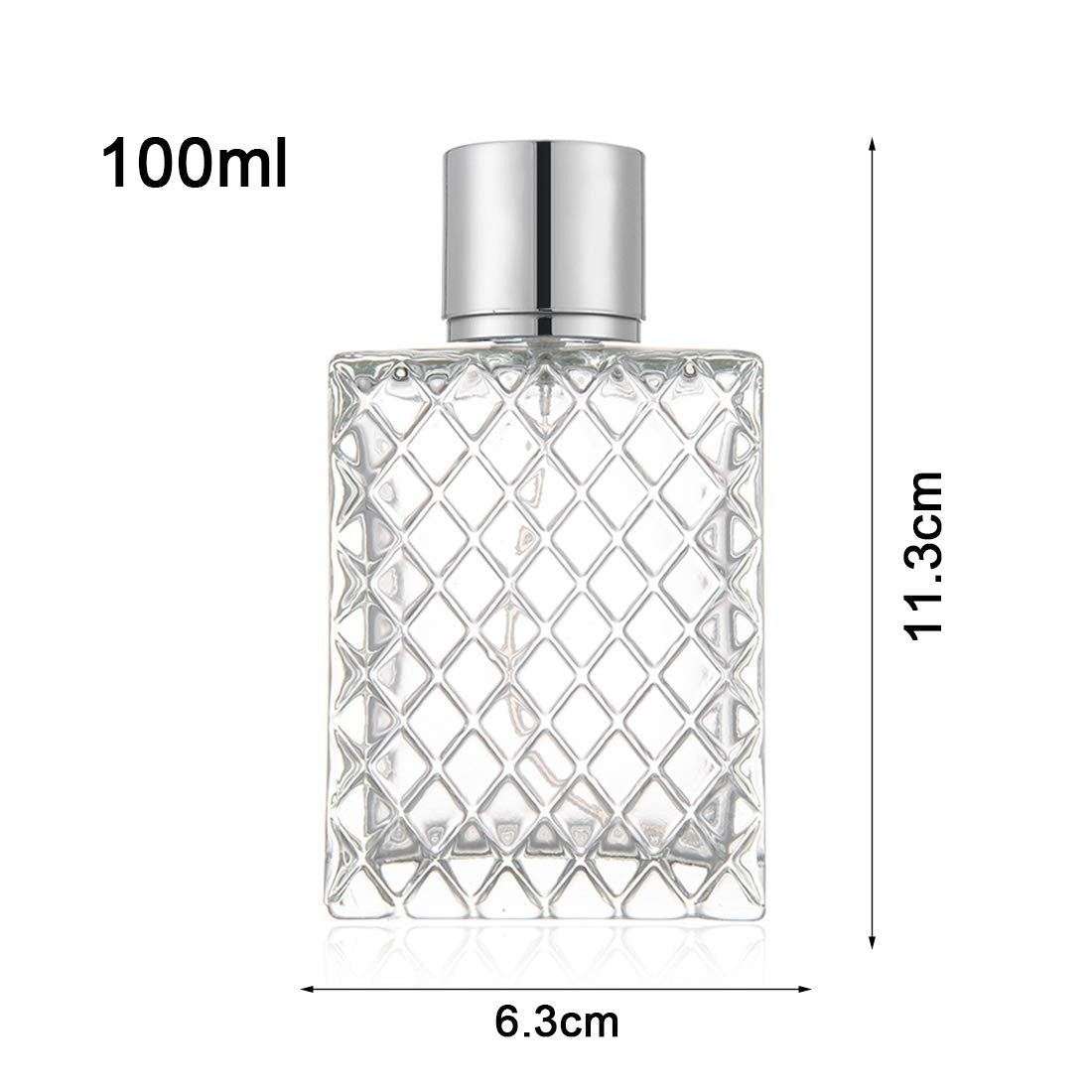 Large 100ml Clear Glass Refillable Perfume Spray Bottle with Fine Mist Atomizer