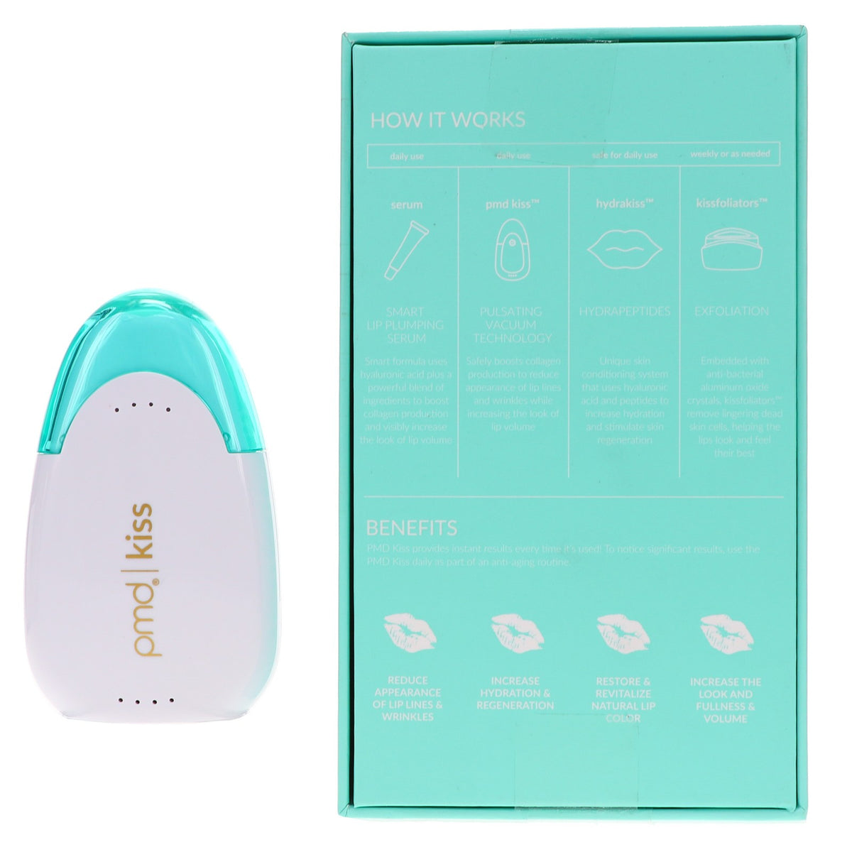 Lip Plumping System with Vacuum Technology - Rechargeable, Teal