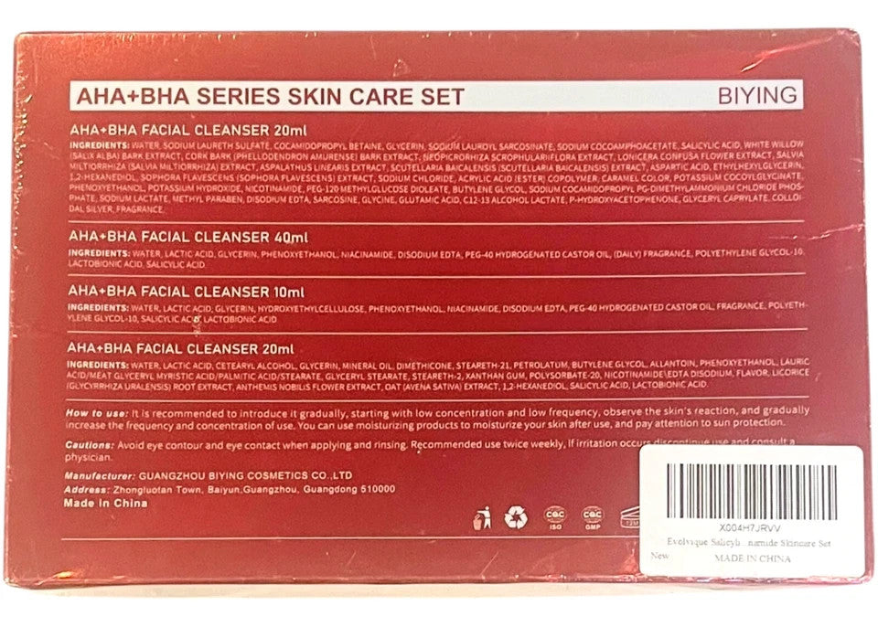 AHA & BHA Skin Care Set - Exfoliating Face Treatment with Salicylic & Glycolic Acids