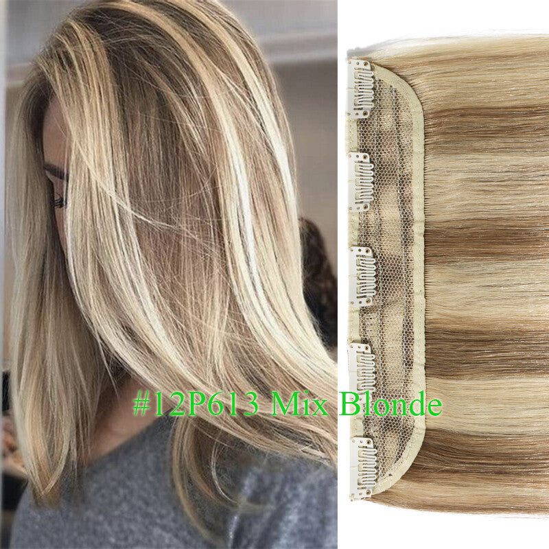 Remy Human Hair Extensions Clip-In One Piece Thick Weft for Full Head