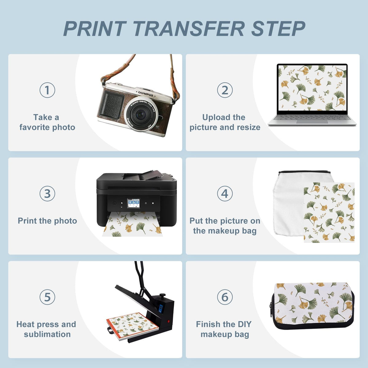 8-Pack Sublimation Makeup Bag Blanks - DIY Travel Toiletry Organizer