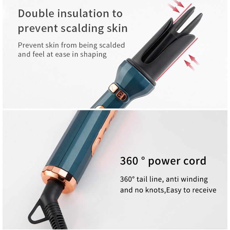 Electric Auto Rotating Hair Curler & Straightener Brush with LCD Display