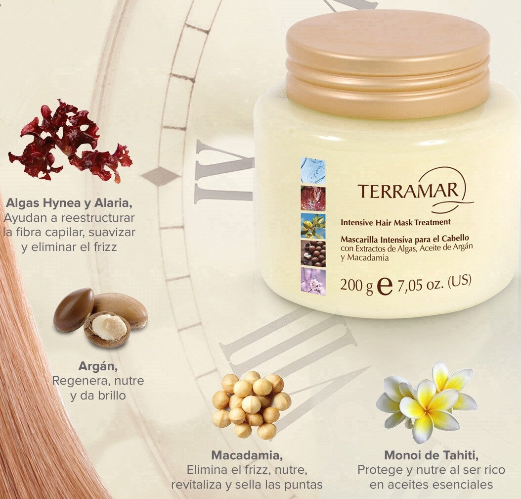 Intensive Hair Mask with Algae, Argan & Macadamia Oil 200g - Nourishing Treatment