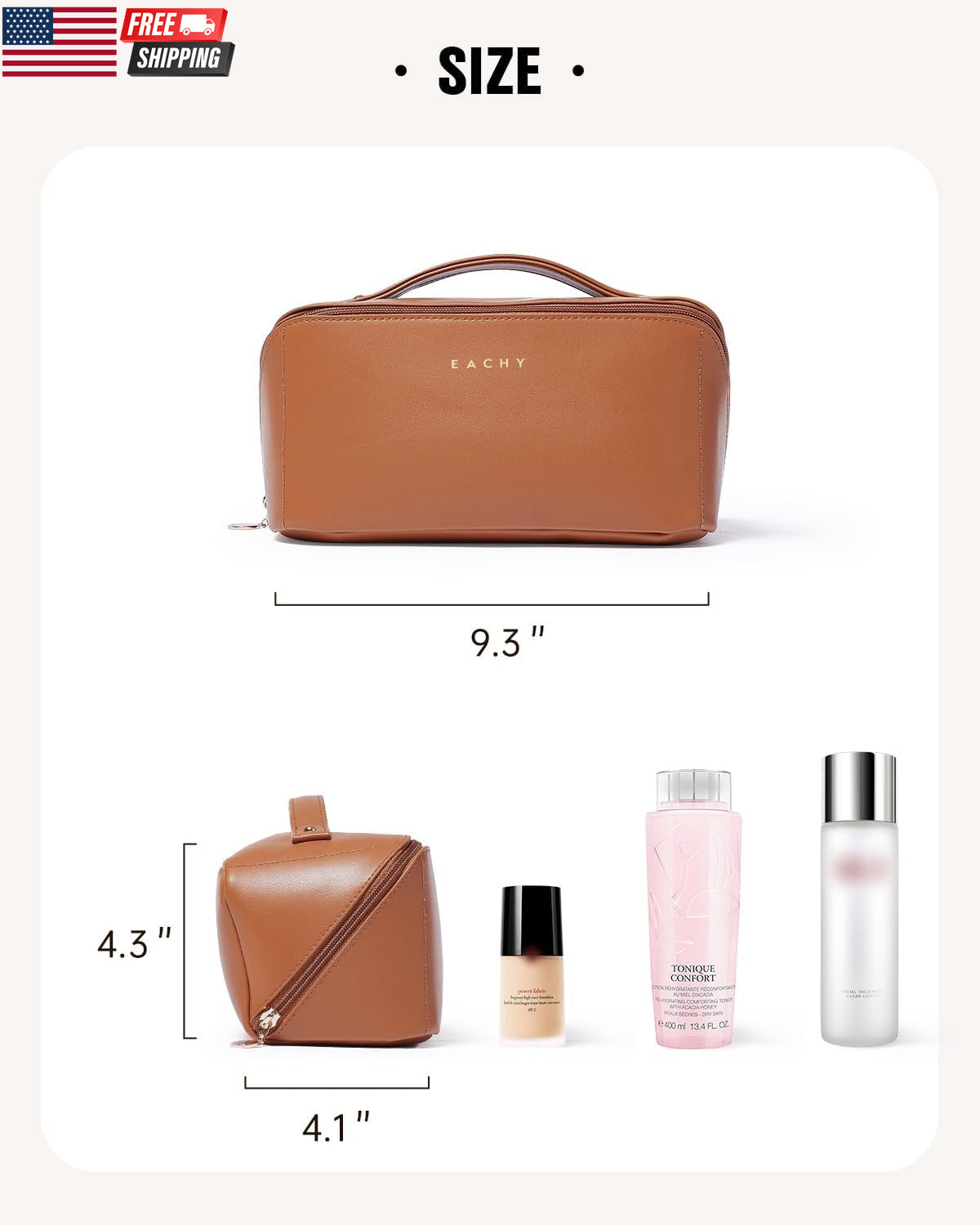 Large Capacity Waterproof Travel Makeup Bag for Women, Cosmetic Organizer