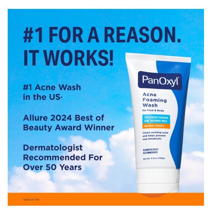 Acne Foaming Wash 10% Benzoyl Peroxide Maximum Strength 5.5 oz