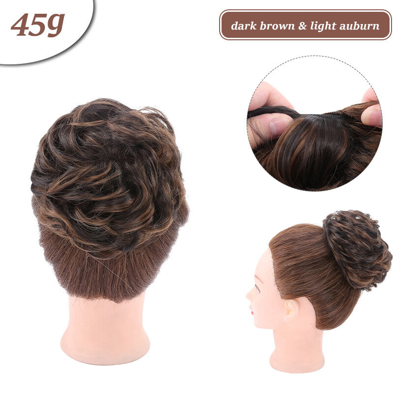 Thick Curly Messy Bun Hair Piece - Synthetic Hair Extensions for Updo & Volume