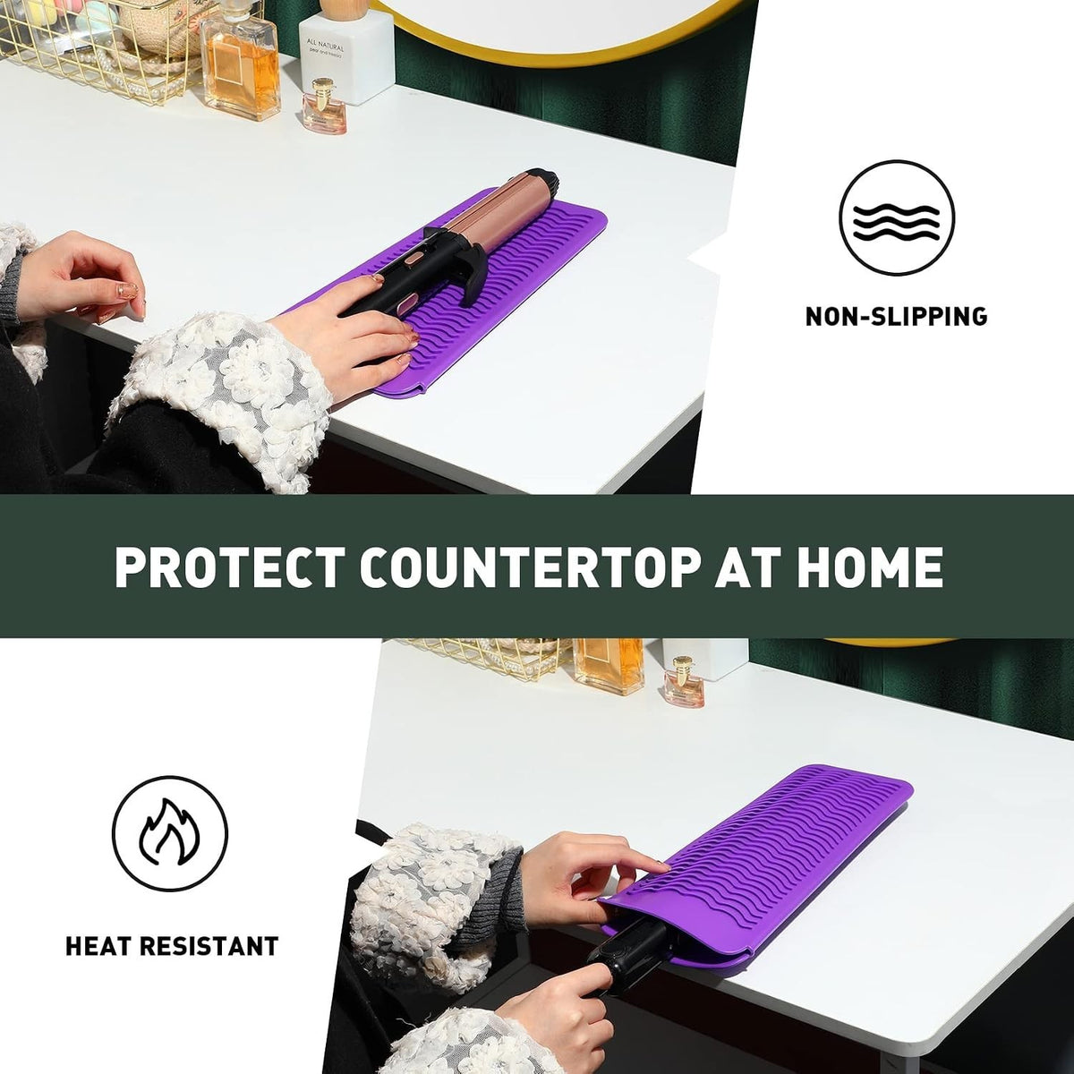 Heat-Resistant Silicone Travel Pouch for Flat Irons & Curling Tools