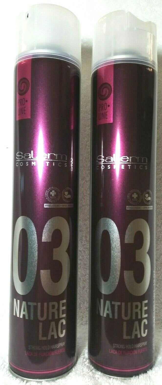Strong Hold Hair Spray Set - 2 x 500ml Salerm Pro Line 03 Nature Lac