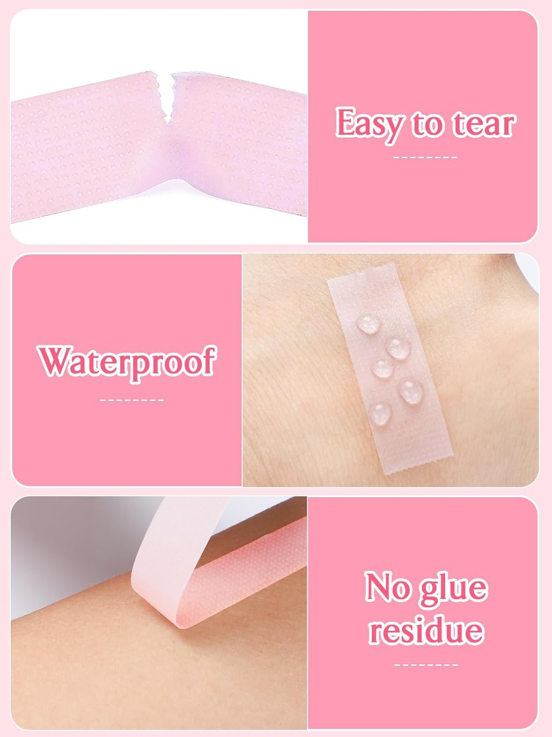 Breathable Pink Lash Tape Rolls - 5 Pack, 9 Meter/10 Yard for Eyelash Extensions
