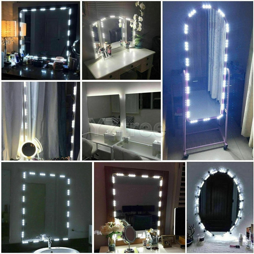 10ft LED White Dimmable Vanity Mirror Strip Light Kit for Makeup & Decor