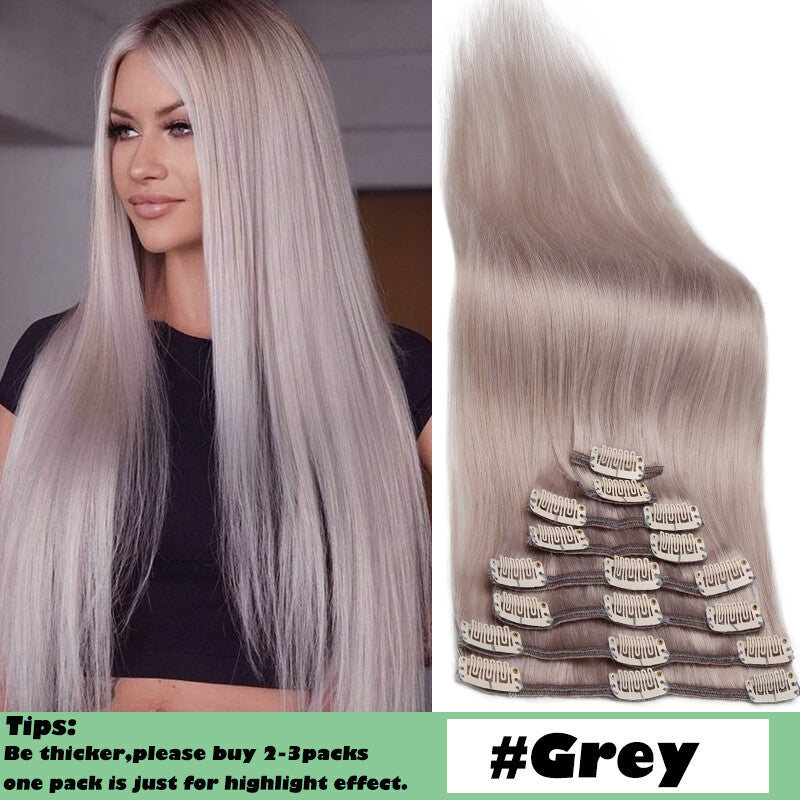 Clip In Human Hair Extensions Full Head Set - Remy, Long & Short Styles