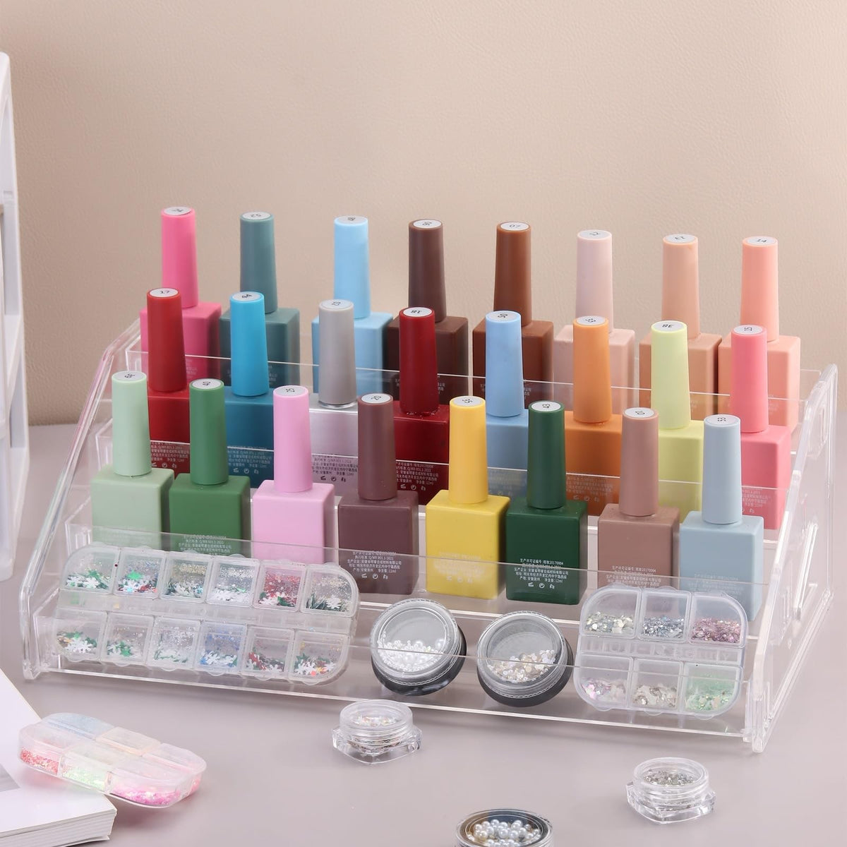 Acrylic Nail Polish & Eyeglasses Display Organizer6- Tier Storage Holder