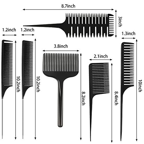 Hair Highlighting Combs Set - 3-Way Sectioning Hair Coloring Tools, 6 Pcs