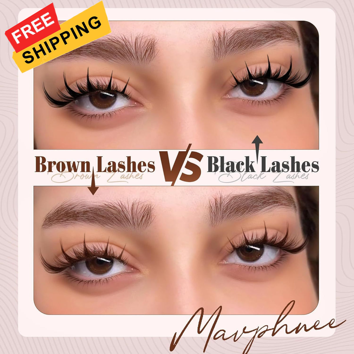 Brown Spiky Lash Clusters for Manga Eyelash Extensions - Reusable 15x
