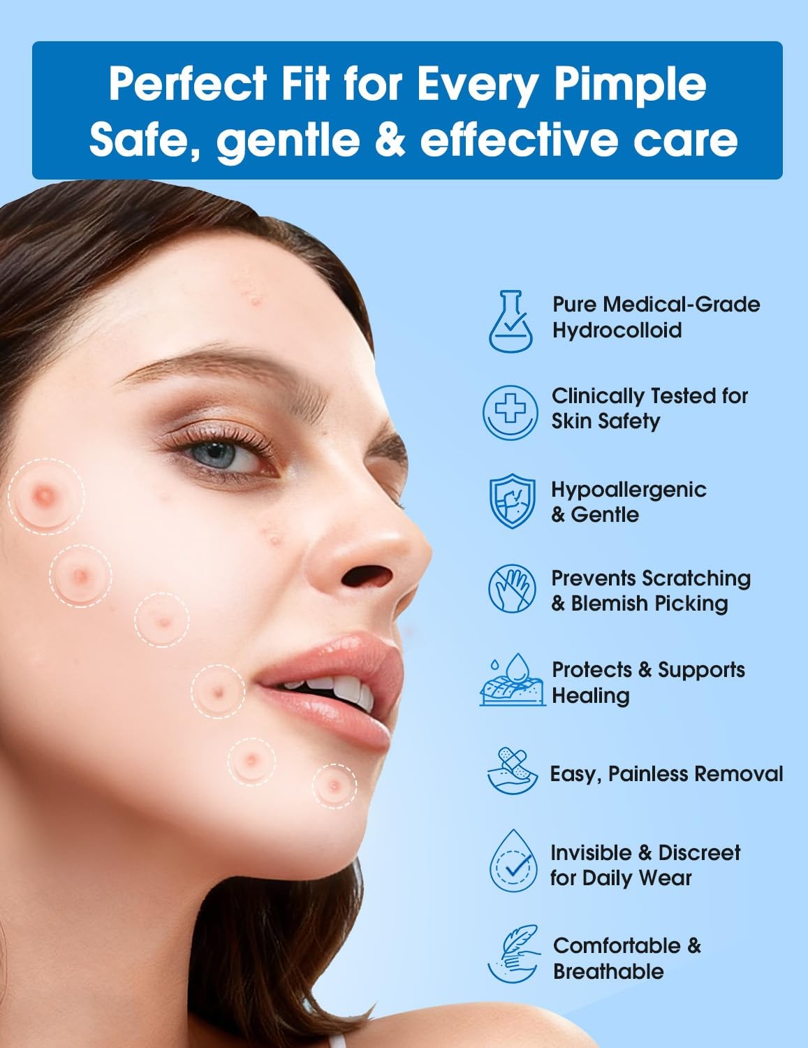 560 Pimple Patches for Face - 6 Sizes, Hydrocolloid Acne Treatment