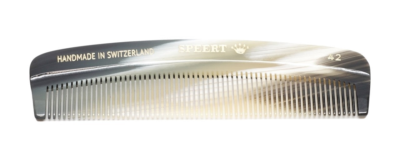 European Cellulose Acetate Hair Comb for Women and Men - Tortoise & Grey Horn Marble