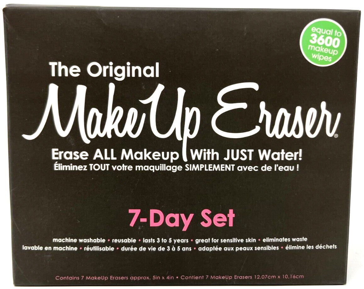 Make Up Eraser 7-Day Reusable Makeup Remover Set with Laundry Bag