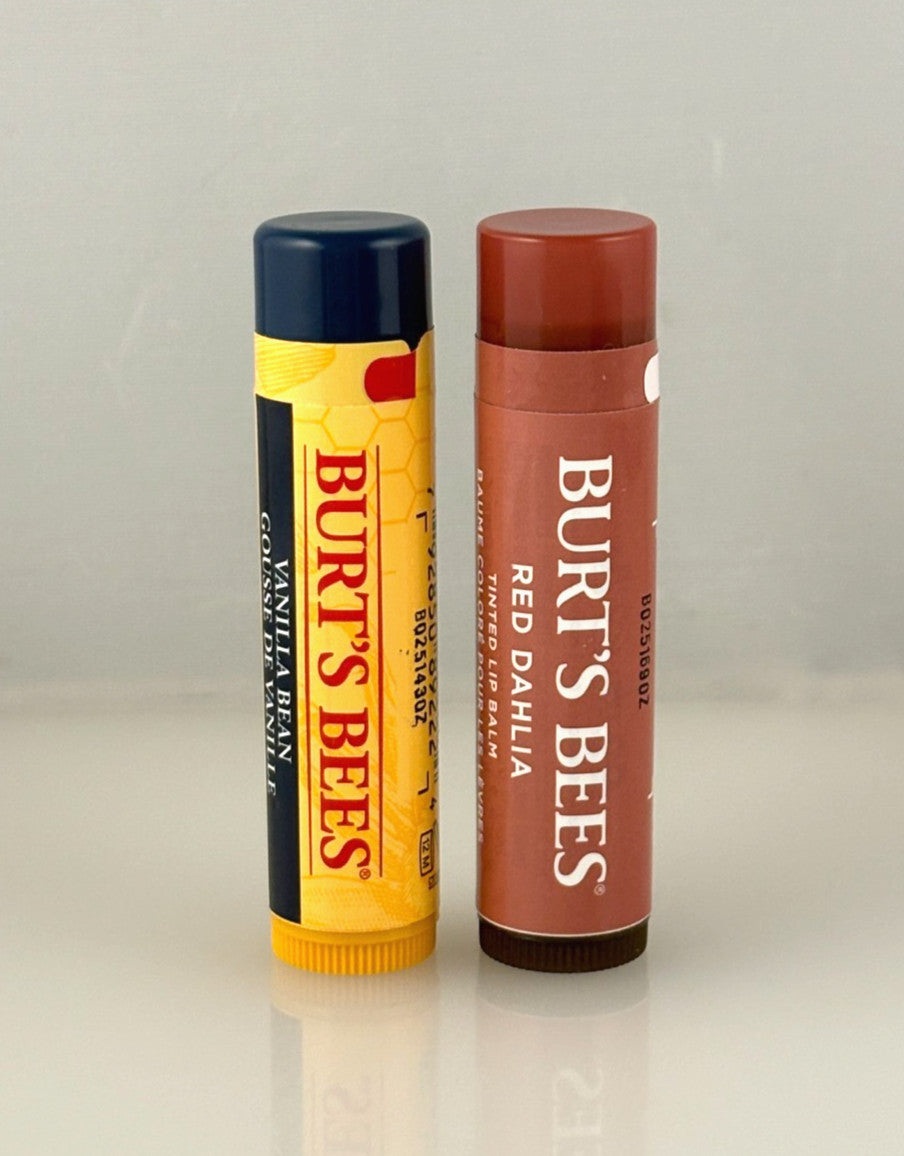2-Pack Burt's Bees Natural Lip Balm Set - Red Dahlia & Vanilla Bean