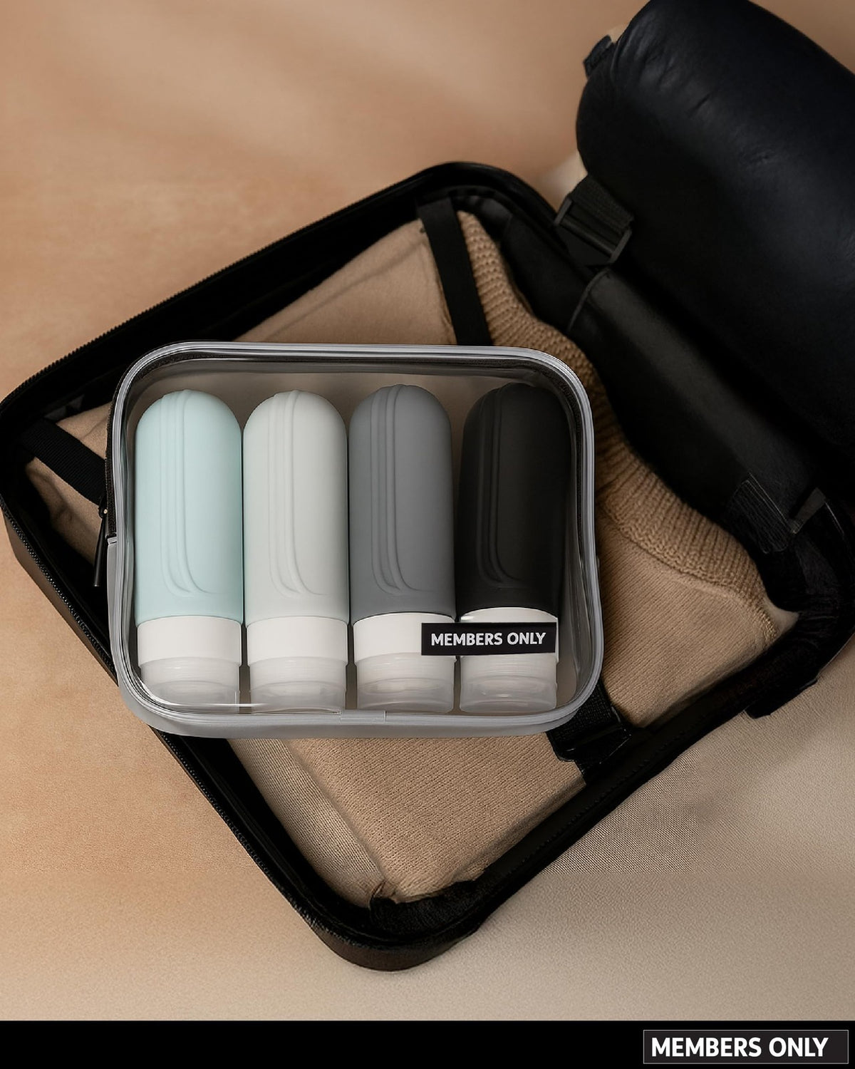 Travel Bottles 4-Piece Silicone Leakproof Set – Wide‑Mouth, Reusable Travel Containers