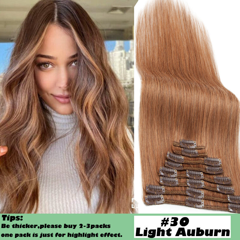 Clip In Human Hair Extensions Full Head Set - Remy, Long & Short Styles