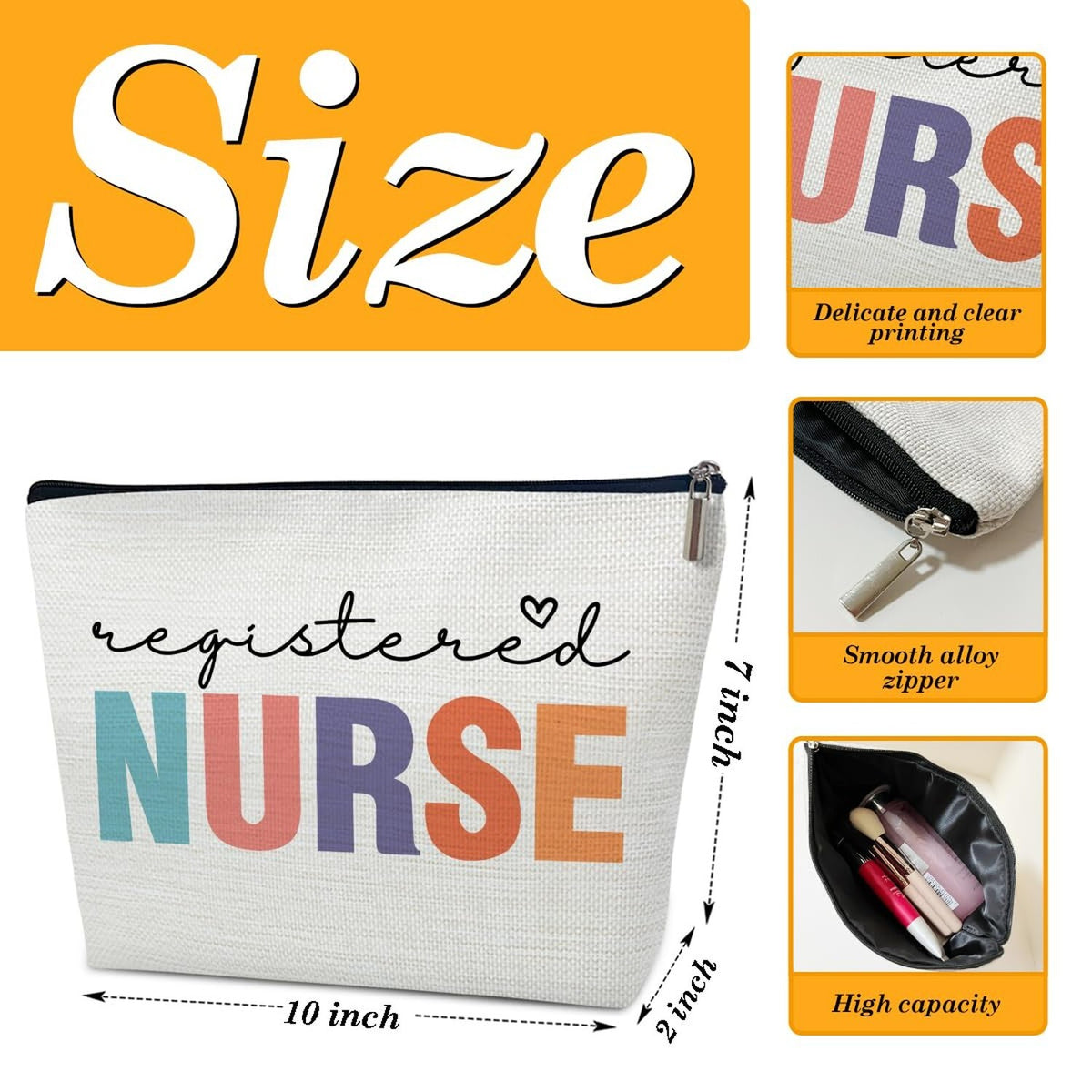 Nurse Makeup Bag - Large Capacity Cosmetic Organizer for Women