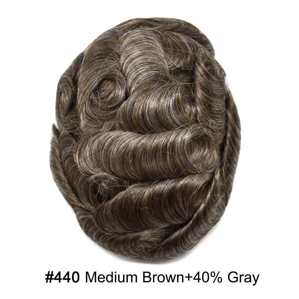 Ultra Thin Skin Hair Replacement System for Men - Natural Hairpiece, 6-10" Sizes & 68 Colors