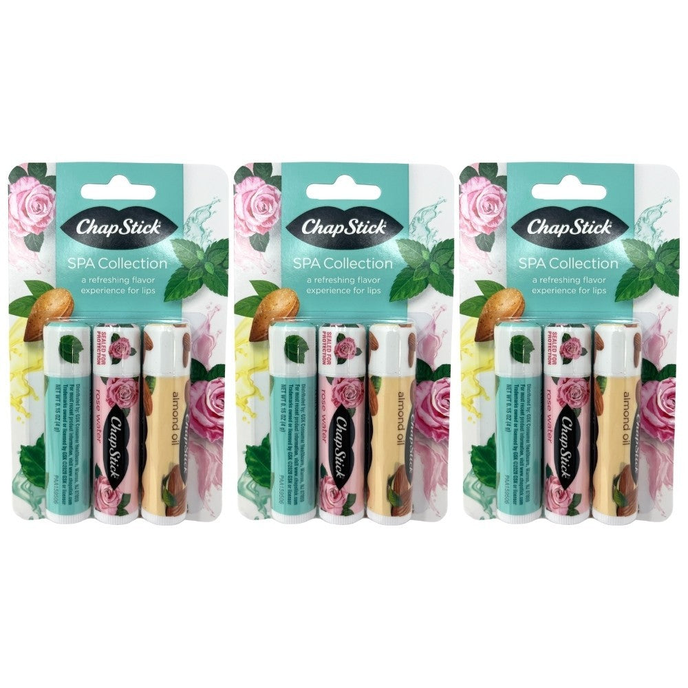 ChapStick Spa Collection Lip Balm Pack - Rose Water, Almond, Mint Tea