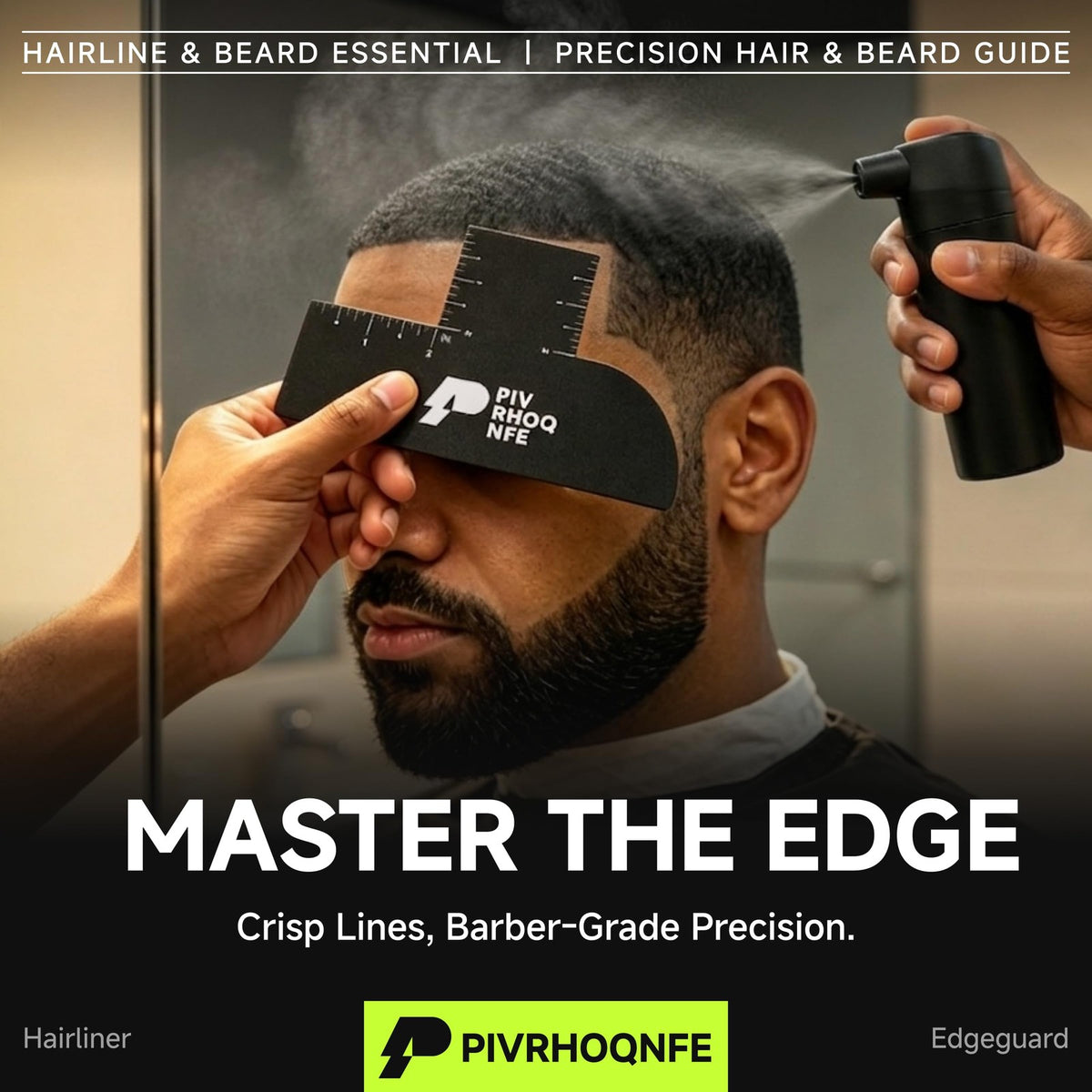 Enhancement Card for Barbers – Hairline & Beard Lineup Tool with Black
