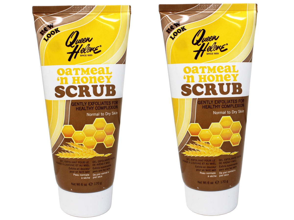 2 Pack Queen Helene Oatmeal & Honey Scrub, Exfoliates for a Healthy