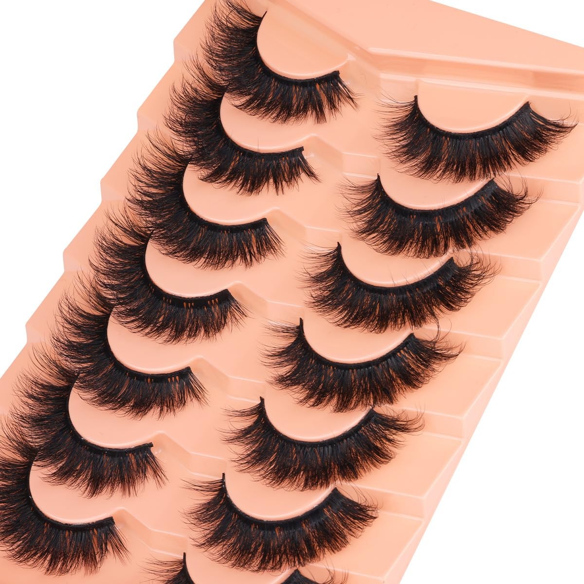 18mm 3D Mink False Eyelashes Cat Eye Volume Strip Lashes - Reusable