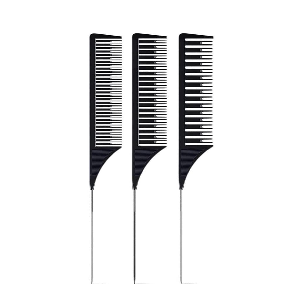 Professional Hair Dyeing Comb Set - Highlight & Styling Combs with Black