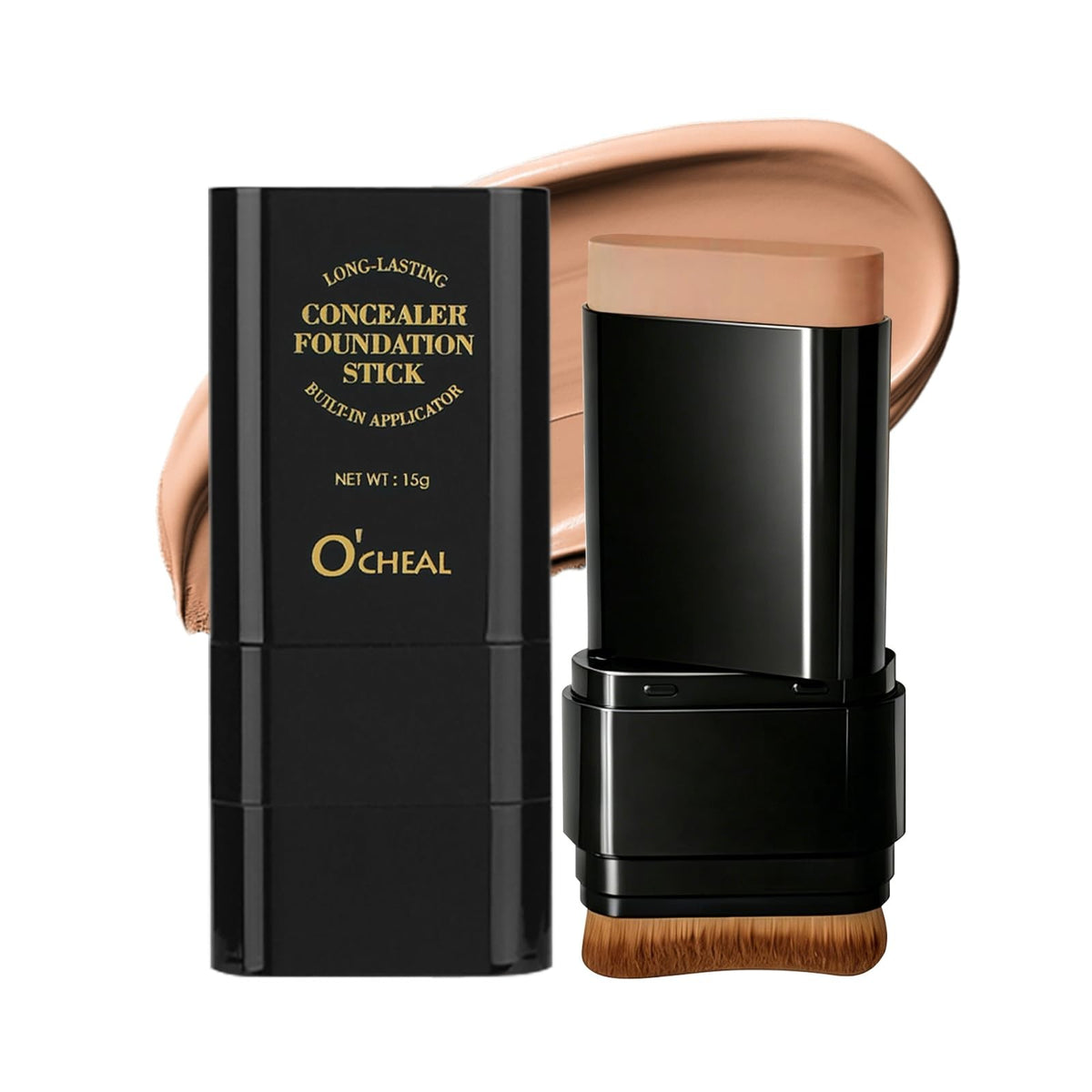 Long-Wear Face Foundation & Contour Stick - Lightweight, Hydrating, Full Coverage
