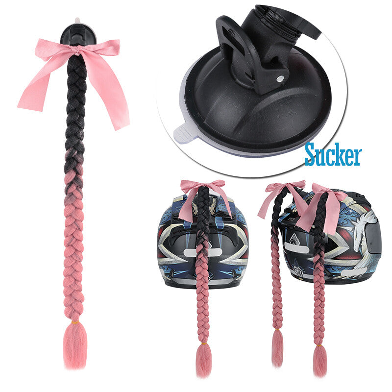 Helmet Ponytail Hair Extensions for Motorcycle Helmets - Braids & Twists