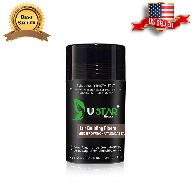 MEDIUM BROWN Hair Building Fibers USTAR FREE AND FAST SHIPPING