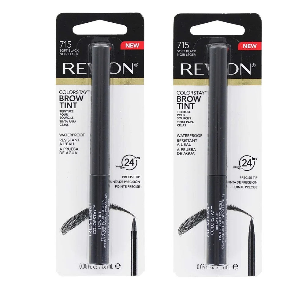 Revlon Colorstay Brow Tint Soft Black Pack of 2 - Precise Brow Coloring and Shaping