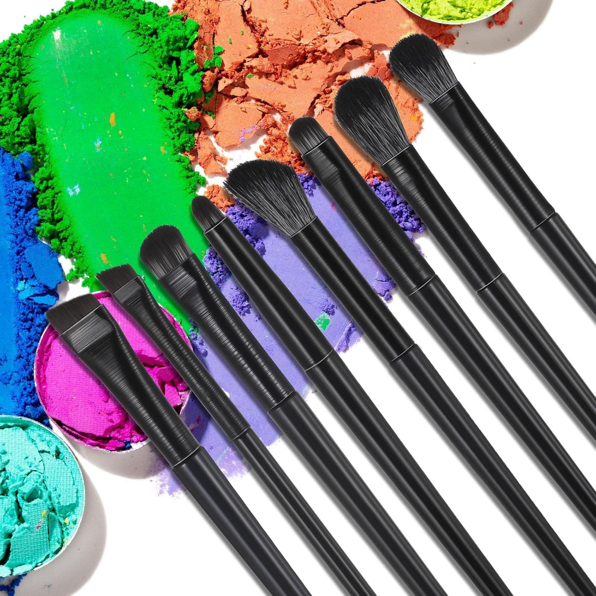 8 Piece Eye Makeup Brush Set for Hooded and Small Eyes Professional Eyeshadow & Eyeliner Tools