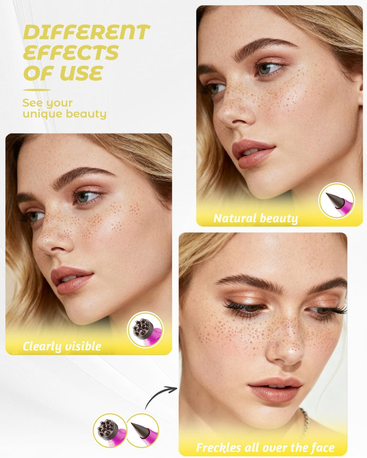 Freckle Stamp Pen Dual-End Fake Freckles Makeup Pen - Natural Shades