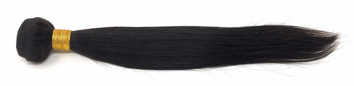 Silk Straight Human Hair Extensions - 100g Sew-In Bundle, Black, Multiple Lengths