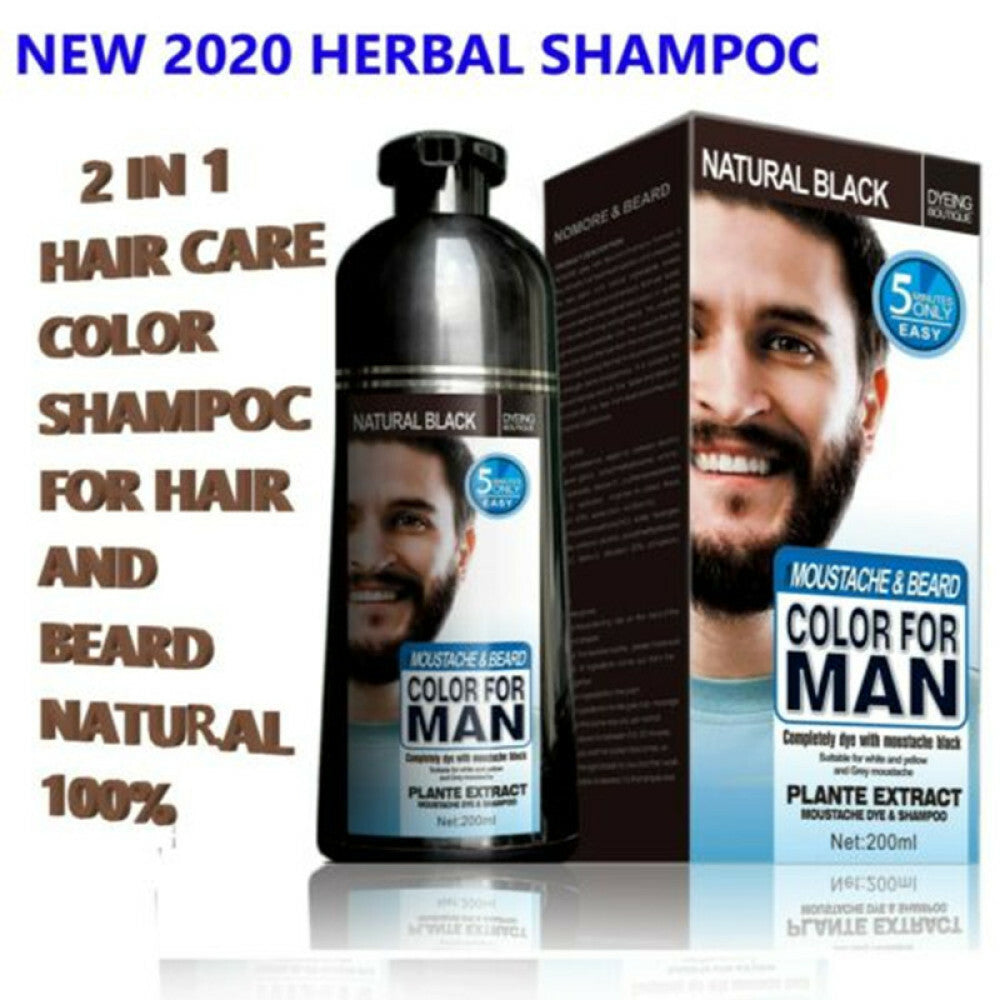 Permanent Beard Dye Shampoo 200ml - Black